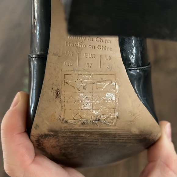 Aldo Aurella Black Patent Leather Sock Booties in Black - Picture 7 of 7